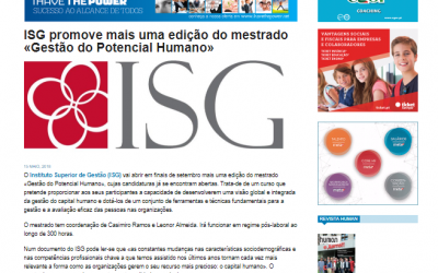 ISG promove mais uma edição do mestrado «Gestão do Potencial Humano»