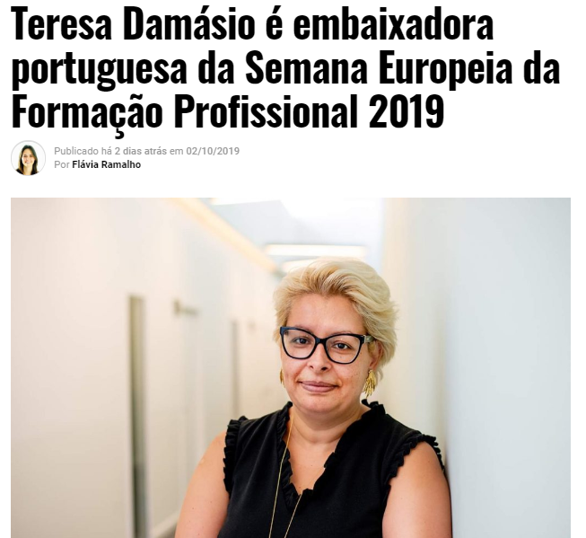 Participação da Senhora Administradora do Grupo Ensinus como embaixadora portuguesa da Semana Europeia da Formação Profissional 2019 na Mais Educativa