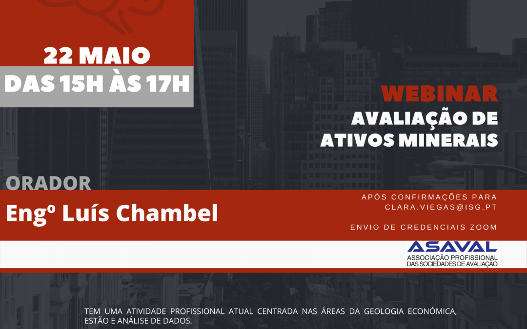 3º Seminário da “Pós -Graduação em Gestão e Avaliação Imobiliária –Avaliação de Ativos Minerais”