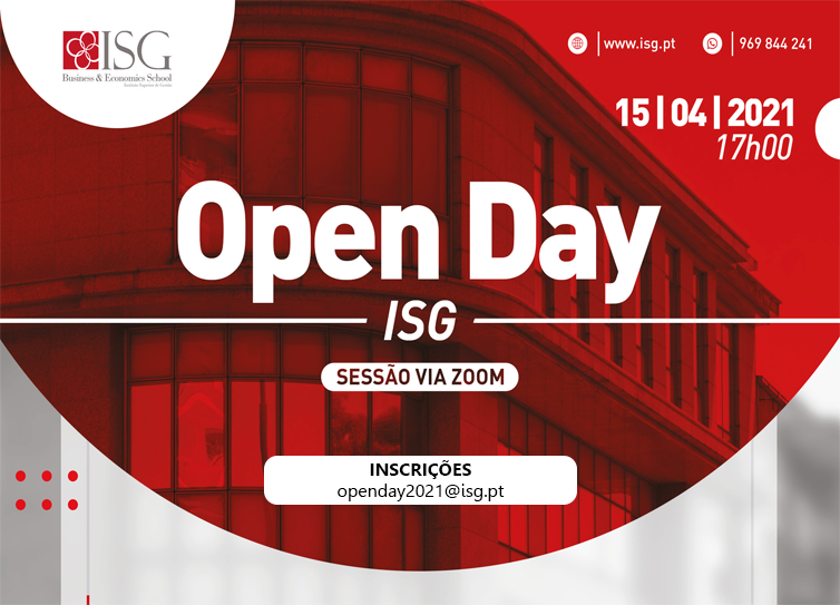 Open Day Virtual do ISG com Mais Educativa como Media Sponsor