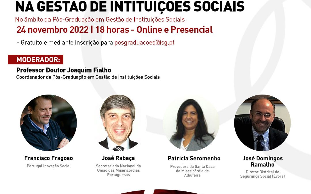 Seminário/Webinar: “(In)Sustentabilidade e Inovação na Gestão de Instituições Sociais”