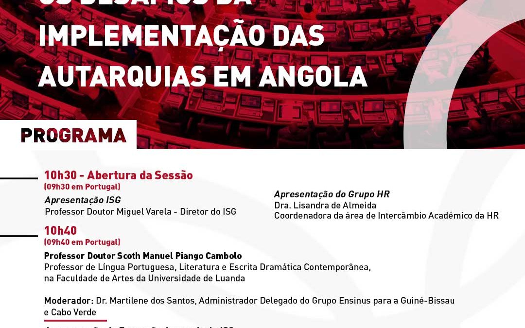 Webinar: “Os desafios da implementação das autarquias em angola”