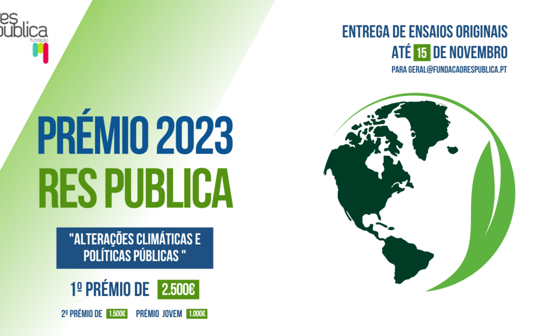 Candidaturas abertas para Prémio Res Publica 2023