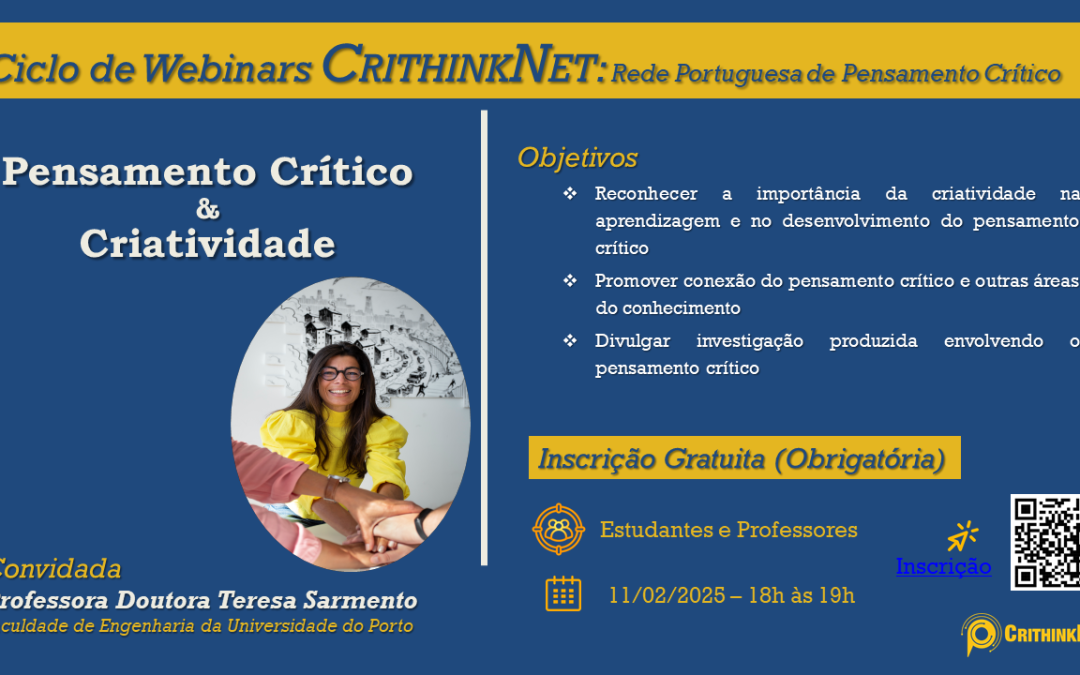 Webinars: “Pensamento Crítico & Criatividade”