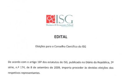 Eleições para os Conselhos Científico e Pedagógico do ISG